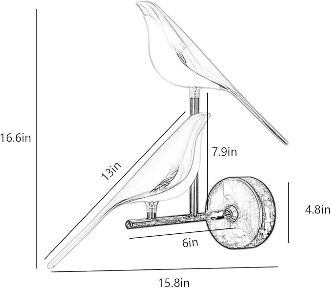 Adjustable Wall lamp in The Shape of a Bird, LED Wall Lamp, Golden Metal Wall lamp Fixture, rotatable Bedroom Bedside lamp, Living Room Wall-Mounted lamp(Color:Double Headed) - Bloomnest