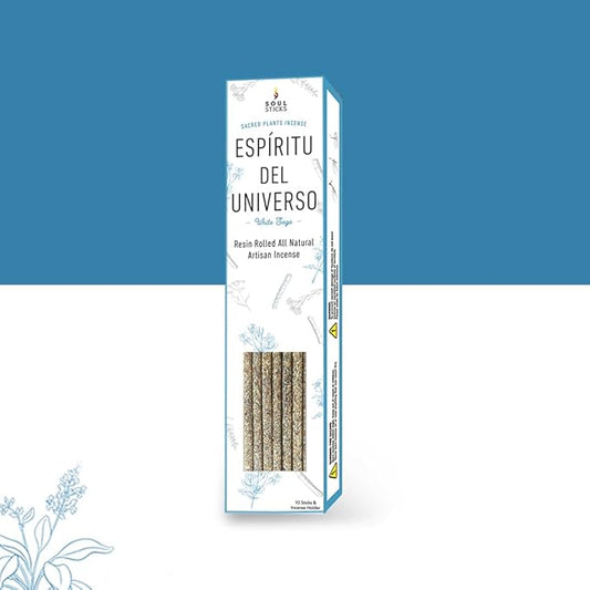 SOUL STICKS Handcrafted 10pcs Resin Artisan Incense Sticks Non-Toxic & Long Lasting Aromatic Sticks for Yoga Meditation Relaxation Aromatherapy Cleansing & Purification (White Sage) SoulSticks