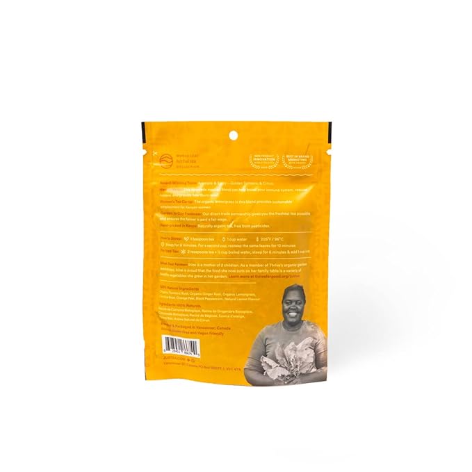 JusTea TURMERIC GINGER | Loose Leaf Herbal Tea | Recyclable Refill Pouch | 40+ Cups (3.9oz) | Caffeine Free | Award-Winning | Fair Trade | Non-GMO - Bloomnest