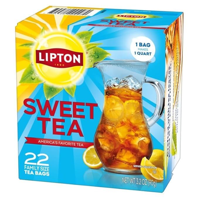 Lipton Southern Sweet Iced Tea Bags, Family Size Zero Calories, 132 Total Bags (22ct - Pack of 6) - Bloomnest