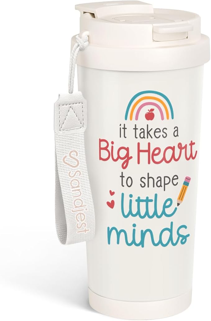 Teacher Tumbler - Stainless Steel 2-in-1 Lid Coffee Tumbler 18 oz, Insulated Travel Mug Appreciation Gift for Women, Teacher's Day, Birthday Christmas Graduation - Bloomnest
