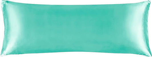 BEDELITE Satin Body Pillow Cover, Super Soft and Cooling Body Pillow Pillowcase for Hair and Skin, Breathable Silky Full Long Pillowcase Cover(20"x54", Turquoise) - Bloomnest
