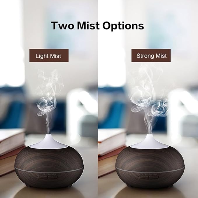 550ml Large Capacity Essential Oil Diffuser with 6 Essential Oil Set, Aromatherapy Ultrasonic Air Humidifier with Timer Setting, 7 Color LED Night Light and Waterless Auto-Off Functions for Home, Spa - Bloomnest