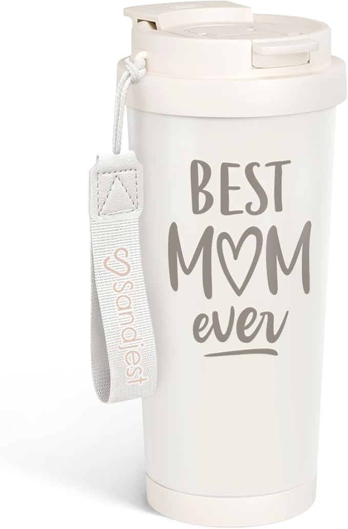 Best Mom Ever Tumbler - Stainless Steel 2-in-1 Lid Coffee Tumbler 18 oz, Mom Insulated Travel Mug Gift for Women Mother, Birthday Christmas Mother's Day - Bloomnest
