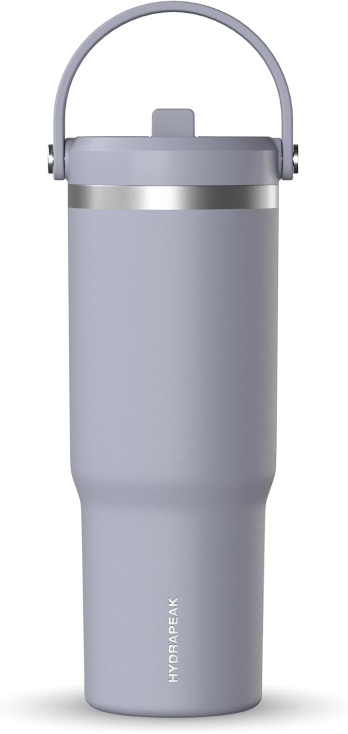Hydrapeak Nomad 32 oz Tumbler with Handle and Straw Lid, Leakproof, Double Insulated, 32oz Cup Stainless Steel (Lilac Haze) - Bloomnest