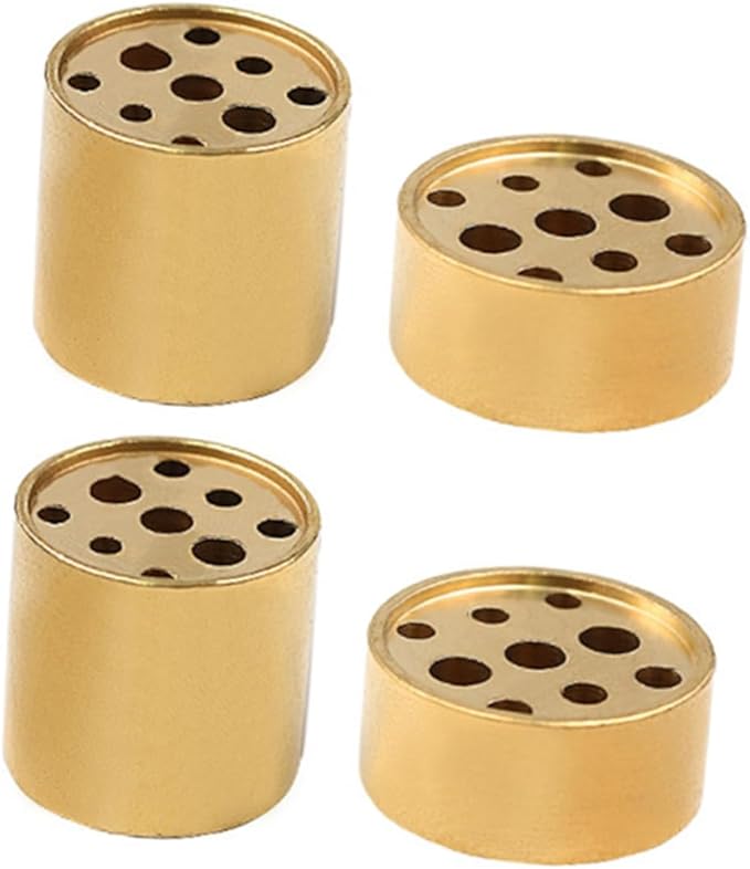 VOSAREA 4pcs Incense Stick Cone Incense Burner Waterfall Burner Base Multi-Hole Holders Brass Tower Golden Copper Conical