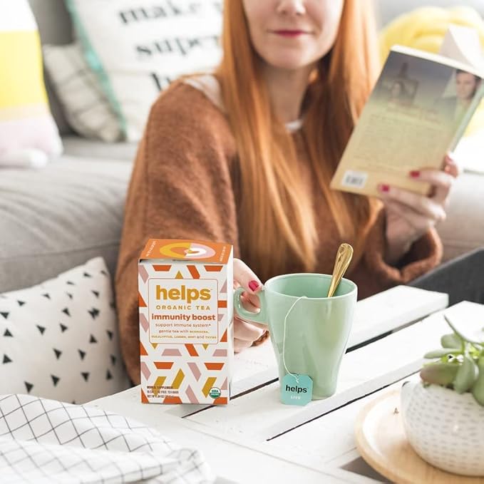 HELPS TEAS | Helps Immunity Boost Tea | Organic herbal blend of Echinacea, Eucalyptus, Mint, Linden, Thyme and Natural Honey Flavor. Facilitates Respiratory Health | 16 Tea Bags - Pack of 3 | - Bloomnest