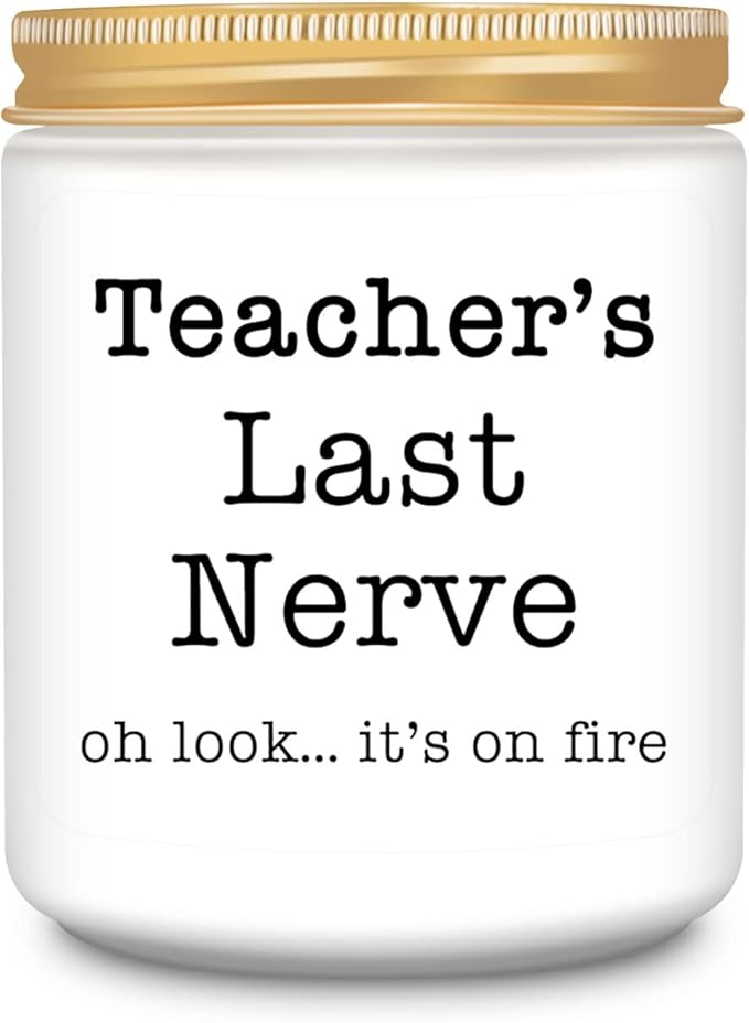 Homsolver Teacher Appreciation Gifts for Women, Christmas Birthday Valentines Retirement Thanksgiving Teachers' Day Graduation Season, Teacher’s Last Nerve Scented Candles - Bloomnest