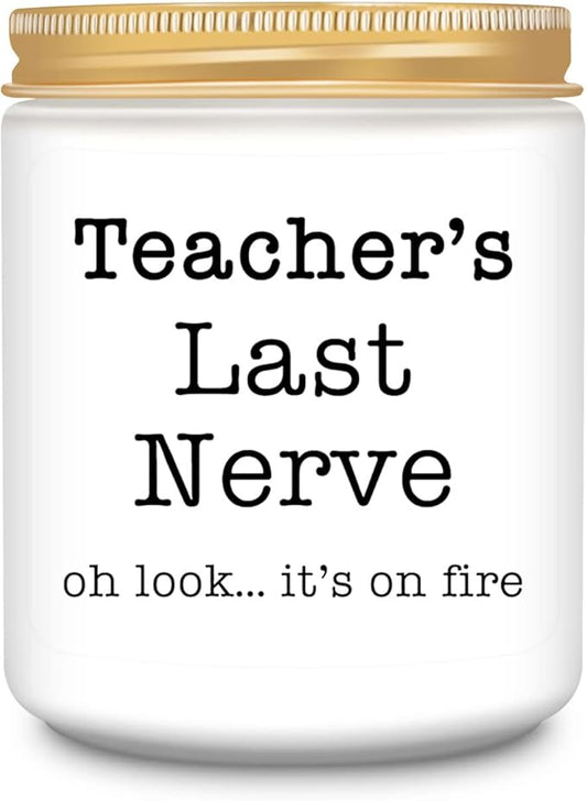 Homsolver Teacher Appreciation Gifts for Women, Christmas Birthday Valentines Retirement Thanksgiving Teachers' Day Graduation Season, Teacher’s Last Nerve Scented Candles