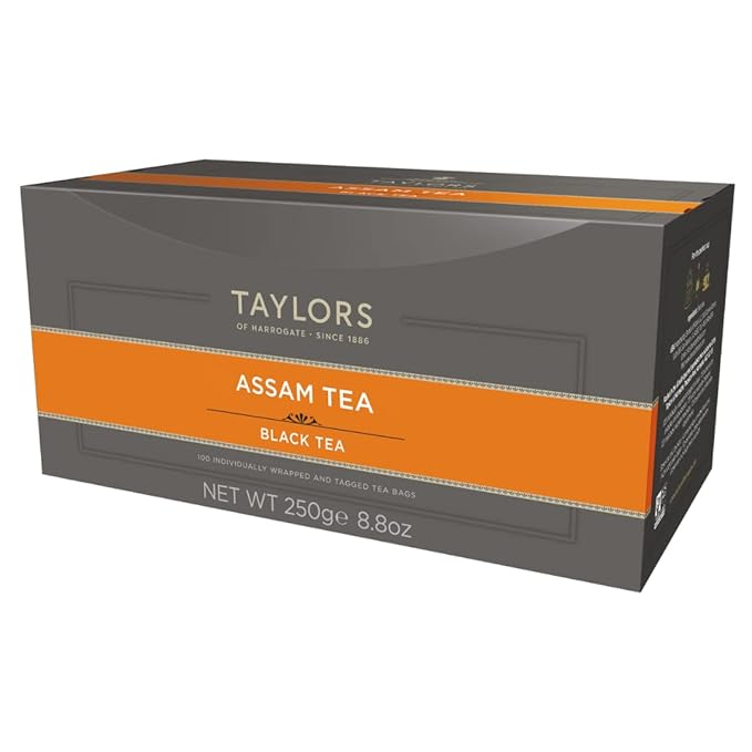 Taylors of Harrogate Assam, Black Tea, Individually Wrapped Bags, 100 Count (Pack of 1), Full-bodied, Satisfying & Malty, Caffeinated, Enjoy Hot or Iced, 100 Teabags - Bloomnest