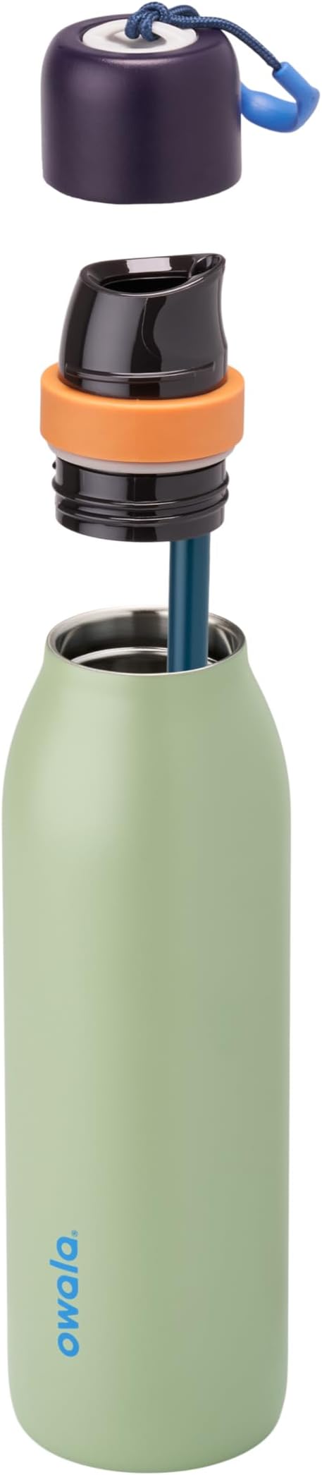 Owala FreeSip Twist Insulated Stainless Steel Water Bottle with Straw for Sports and Travel, BPA-Free, 18-oz, Blue/Green (Camo Cool) Owala