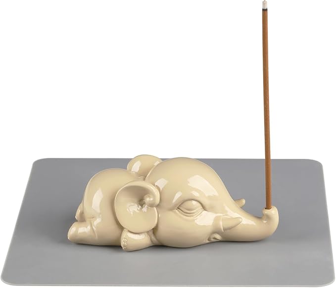 Cacukap Cute Elephant Incense Burner, Incense Holder for Sticks, Elephant Theme Incense Tray, Adorable Home Decoration, Unique Gifts Idea for Elephant Lover - Bloomnest