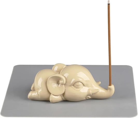 Cacukap Cute Elephant Incense Burner, Incense Holder for Sticks, Elephant Theme Incense Tray, Adorable Home Decoration, Unique Gifts Idea for Elephant Lover - Bloomnest
