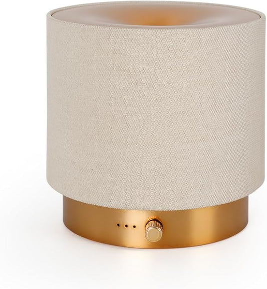 Elegant Fabric Aroma Diffuser - Quiet Essential Oil Diffuser with Soft Night Light, Perfect for Home, Office, and Yoga Space (M35-Gold) - Bloomnest