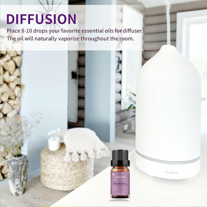 BURIBURI BlackBerry Essential Oil 10ml Premium Grade Scented Oil BlackBerry Fragrance Oil for Diffusers, Massage, Candle Making Soap Making BURIBURI