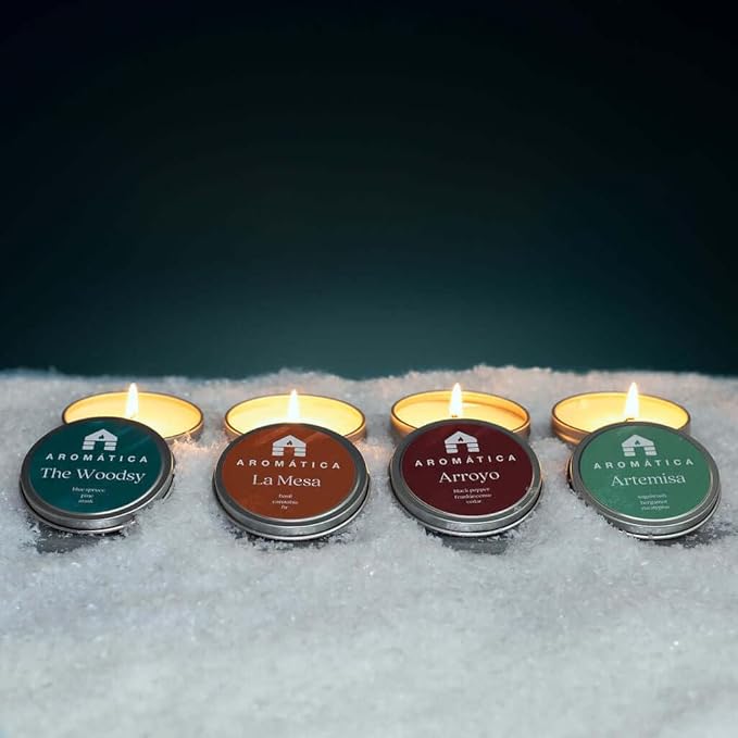 Bluecorn Aromática Scented Candle Sample Tin Set – 7 Clean, Luxurious Fragrances - Coconut Wax - Clean Fragrance & Essential Oils - 6hr Burn Time - Handmade in Colorado Since 1991 - Bloomnest