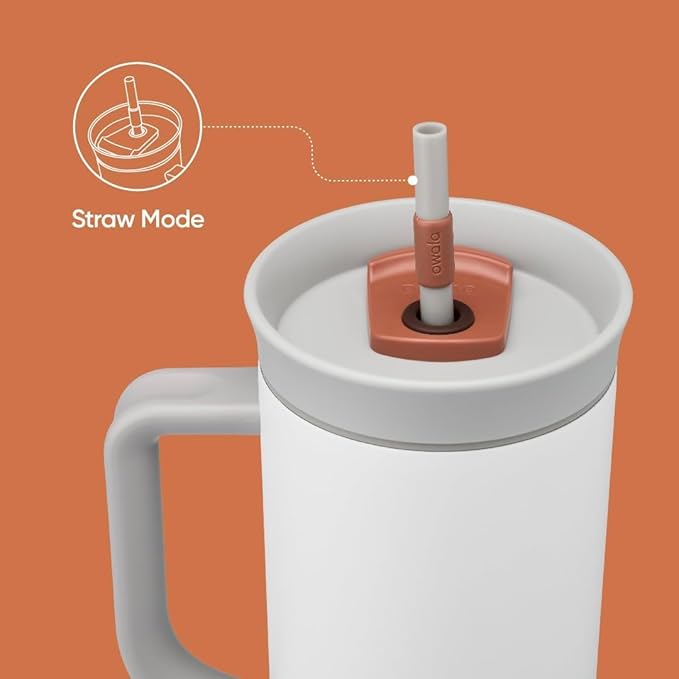 Owala Stainless Steel Triple Layer Insulated Travel Tumbler with Spill Resistant Lid, Straw, and Carry Handle, BPA Free, 40 oz, Gray (Iced Tea) - Bloomnest