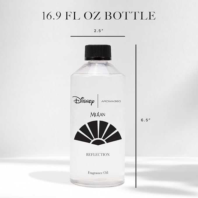 Aroma360 | Disney Reflection Fragrance Oil Blend | Disney Princess Mulan | Luxury Essential Diffuser Oil | Aromatherapy Scent Diffuser Oil | Bergamot, Nutmeg and Jasmine 16.9 fl oz 500mL - Bloomnest