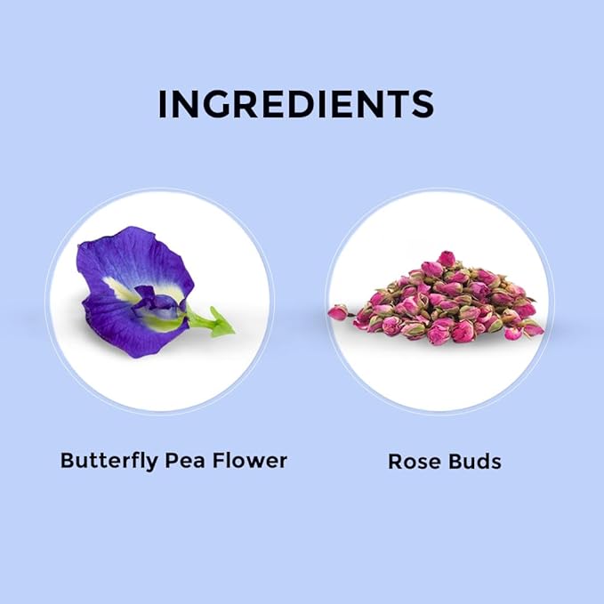 BLUE TEA - Butterfly Pea Flower Tea - Rose Buds - 30 Count - Pyramid Plant Based Tea Bag | ANTIOXIDANT RICH | Caffeine Free - Non-Bitter - Flower Based - Gluten Free - Non-GMO | Tin Packaging - Bloomnest