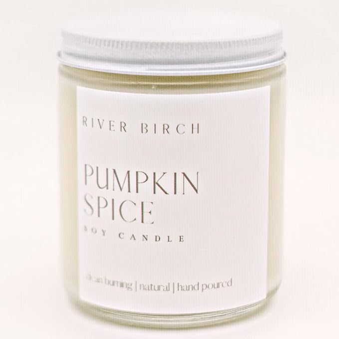 River Birch Candles Pumpkin Spice Scented Candle | Premium, All-Natural, Non-Toxic, Soy Candles | 8.5oz 40 Hr Burn Time | Cozy Relaxing Gifts for Home - Bloomnest