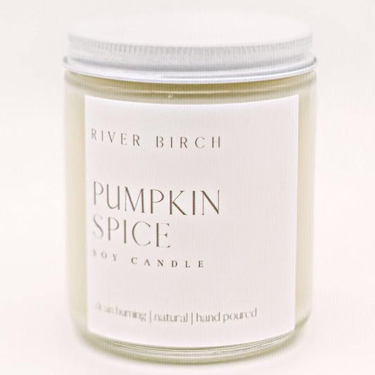 River Birch Candles Pumpkin Spice Scented Candle | Premium, All-Natural, Non-Toxic, Soy Candles | 8.5oz 40 Hr Burn Time | Cozy Relaxing Gifts for Home - Bloomnest