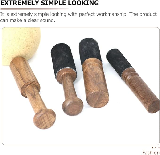 COHEALI 2 Pack Tibetan Singing Bowl Mallets Wood Sound Bowl Strikers for Meditation Yoga Spiritual Relaxation 5.00In Durable Hand Percussion Sticks - Bloomnest