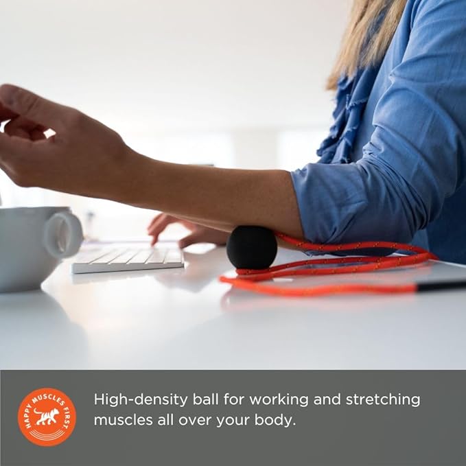 Tiger Tail Tiger Ball 1.7 Foam Roller Ball + 50”+ Corded Rope – Deep Tissue Massage Ball: Feet, Legs, Neck, Back – Trigger Point Massage Therapy – Relieve Muscle Soreness – Muscle Recovery - Bloomnest