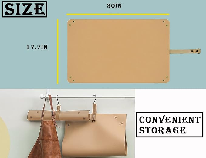 Leather Plant Repotting Mat Waterproof Transplanting Mat Indoor Succulent Potting Portable Gardening Mat, 30" X 18" Thickened Foldable Plant Potting Tray and Mess Control mat - Bloomnest