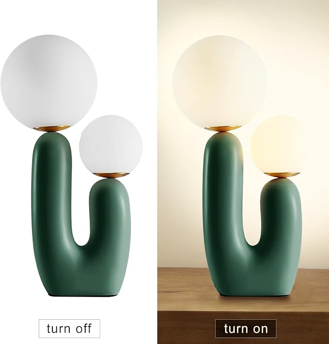 Arturesthome Nightstand Desk Lamp, Creative Nordic Living Room Bedside Bedroom Table Lamp with Light Bulbs, Green - Bloomnest