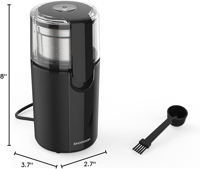 SHARDOR Coffee Grinder Electric, Coffee Bean Electric, Herb, Nut Grain Grinder with 1 Removable Stainless Steel Bowl, Black - Bloomnest