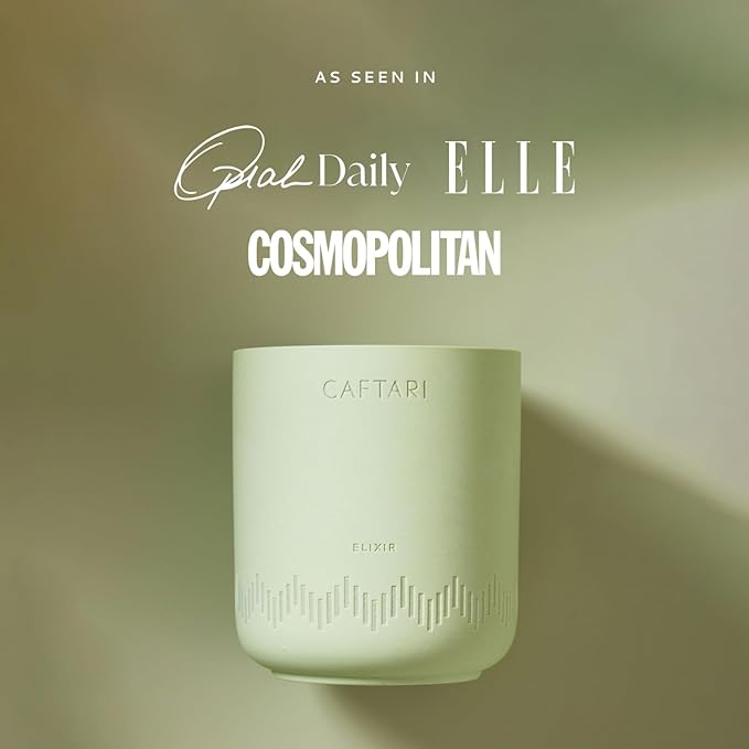 CAFTARI Luxury Aromatherapy Candle | Bergamot, Mandarin & Tea Accord Scented | 60 Hour Burn | Clean Coconut Soy Wax | Vegan, Gift-Ready Candle for Uplifted Mood, Energy & Home Spa Feel | Elixir - Bloomnest