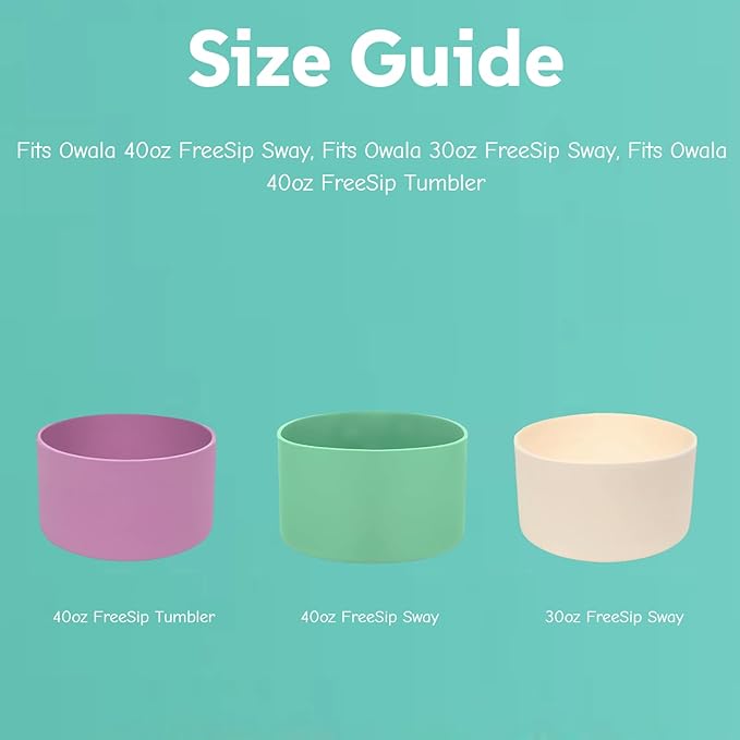 Silicone Boots Compatible with Owala 30oz & 40oz FreeSip Sway Bottles – Non-Slip, Scratch-Resistant Protective Sleeve KPWIN