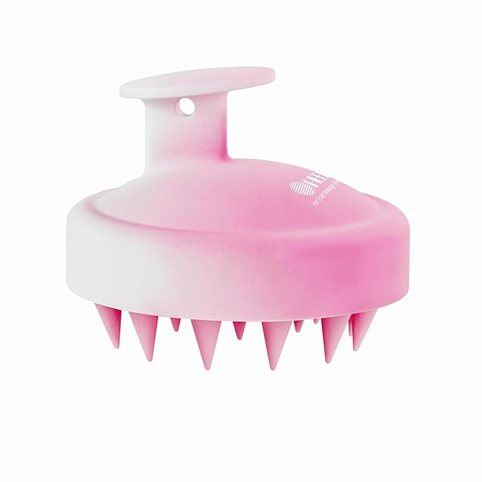 HEETA Scalp Massager Hair Growth, Soft Silicone Scalp Scrubber Shampoo Brush for Exfoliation, Dandruff Removal Head Massage Stress Relax, Wet & Dry Use for Thick Thin Curly Hair Care, Gradient Purple HEETA