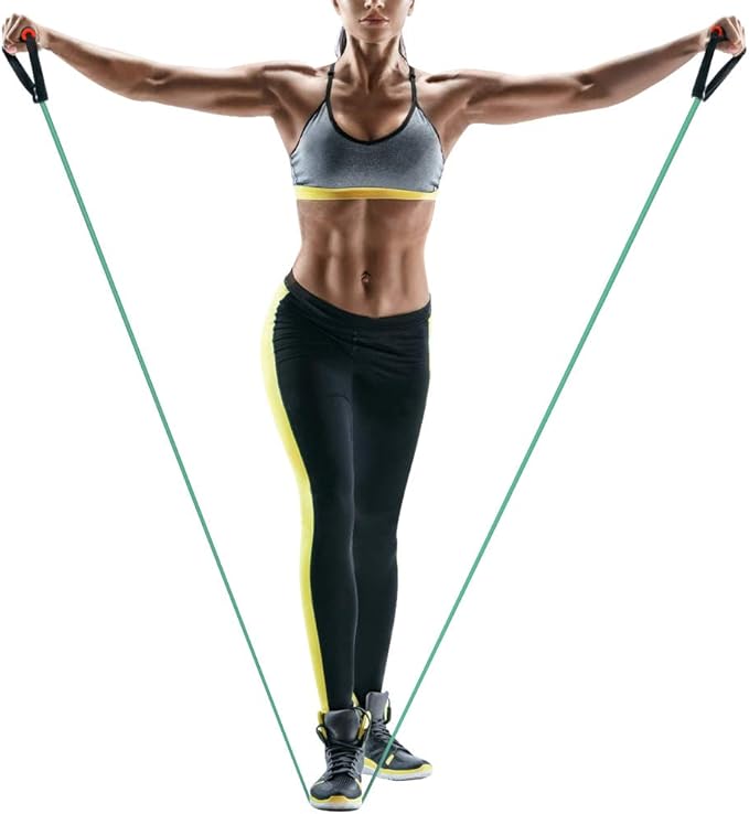 Single Resistance Bands, Workout Bands with Handles and The Exercise Bands with Door Anchor, Suitable for Resistance Training, Physical Therapy, Home Workouts, Boxing Training