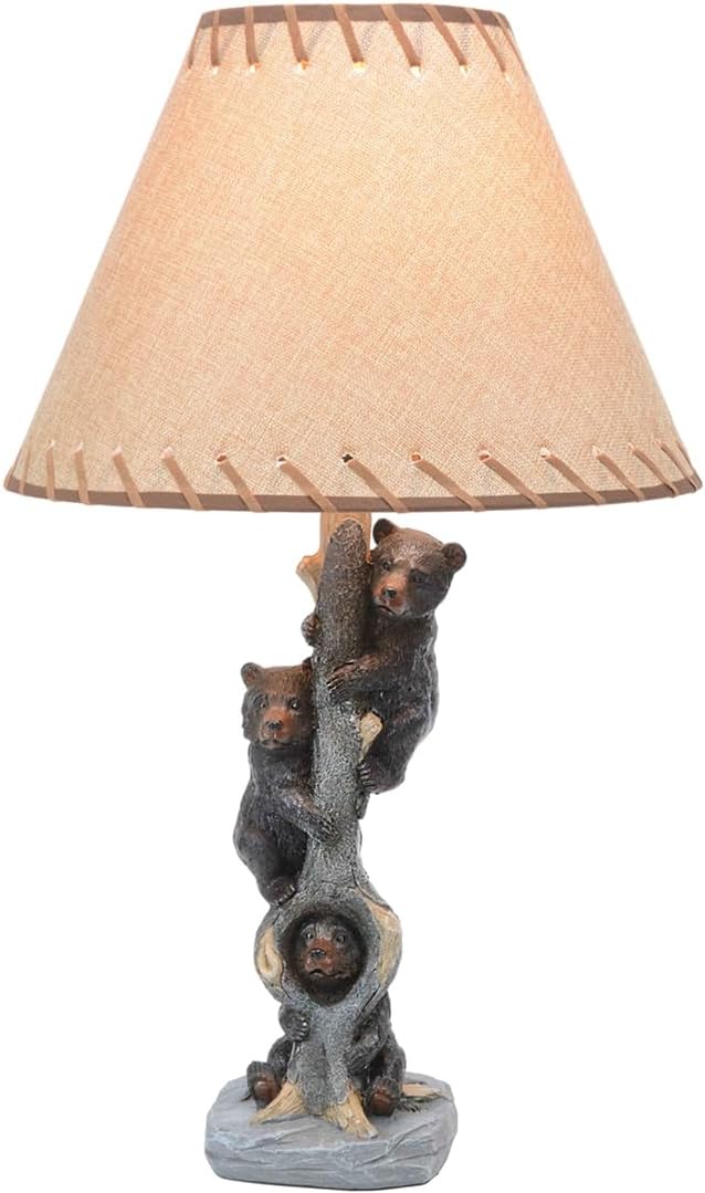 BLACK FOREST DECOR - Bears in a Tree Table Lamp for Cabin, Living Room, Nightstand, Desk - Home Décor - 24" x 14" - Bloomnest