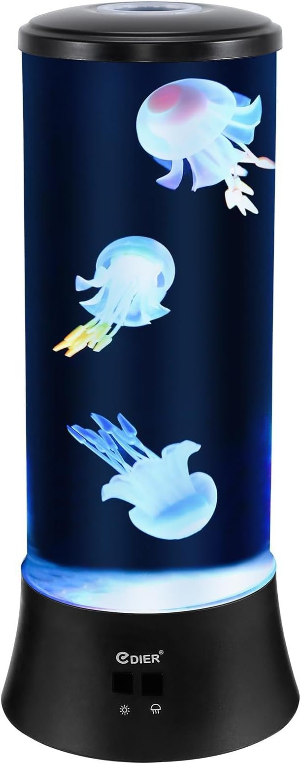 EDIER Jellyfish Lamp, 15 Inch Large Jellyfish Aquarium with Realistic Jellyfish & Noiseless Pump, Jelly Fish Light Lamp for Home Office Decor, Holiday Gift - Bloomnest