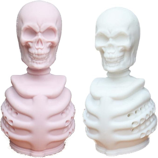 2 Skull Tea Infusers for Loose Tea, Food Grade Silicone Hot Tea Strainers for More Enjoyable Tea Times with Friends and Family(White and Pink)