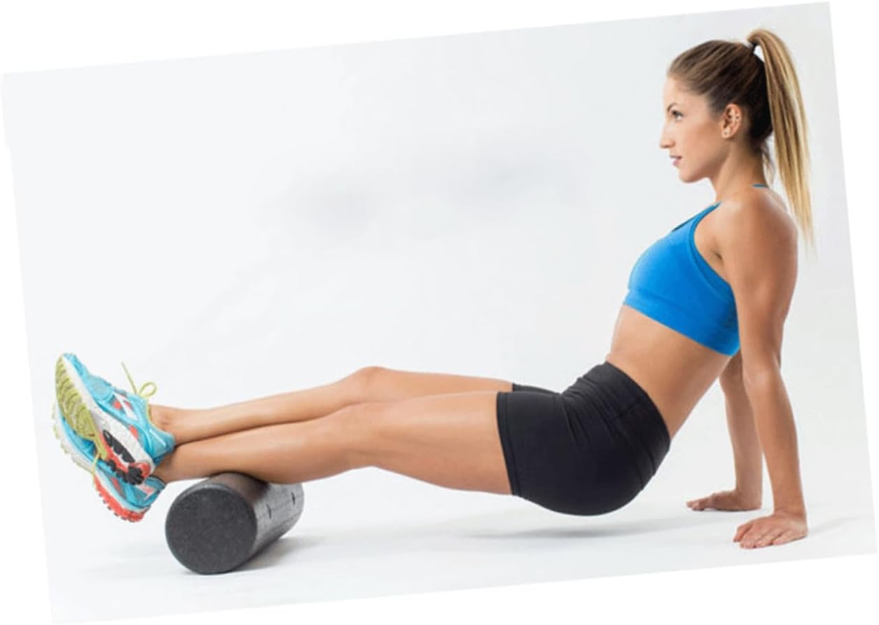 High-Density Firm Muscle Roller for Physical Therapy and Balance Exercises Black Fitness Foam Roller for Myofascial Release and Back Legs Core Strengthening