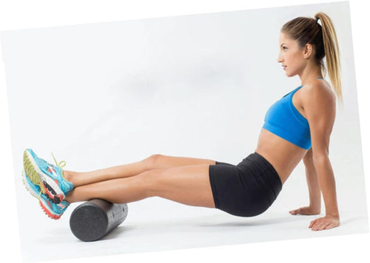 High-Density Firm Muscle Roller for Physical Therapy and Balance Exercises Black Fitness Foam Roller for Myofascial Release and Back Legs Core Strengthening