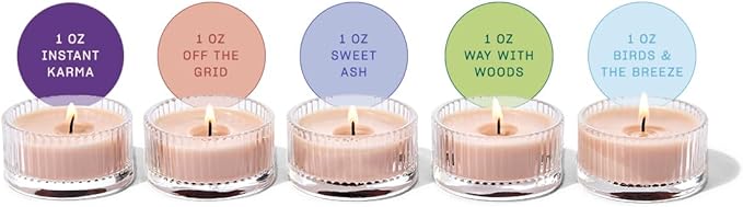 Snif G.O.A.T. Votive Candle Set, 5 Premium Scented Candles, 100% Cotton Fiber Wicks, Soy Wax Blend, Non-Toxic, Vegan - Bloomnest