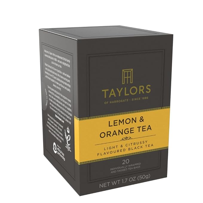 Taylors of Harrogate Lemon & Orange, Black Tea, Individually Wrapped Bags, 20 Count (Pack of 6), Citrussy, Fragrant & Light, Caffeinated, Enjoy Hot or Iced, 120 Teabags Total - Bloomnest