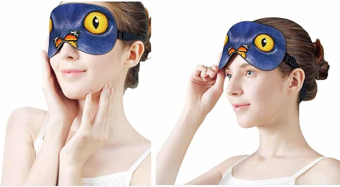 Butterfly Cat Sleep Eye Mask British Cat Cute Animal 3D Funny Men Women Sleep Mask with Adjustable Strap Eye Cover Eye Shade for Travel, Nap,Meditation - Bloomnest