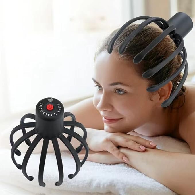 Electric Scalp Massager with 3 Modes, 360 Degree Head Massager, Cordless Portable Head Scratcher for Stress Relax ONIYEA