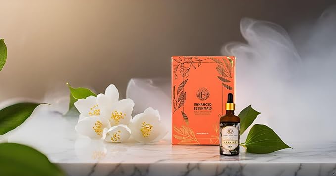 Luxurious Jasmine Essential Oil by Enhanced Essentials| Slow Distilled & Exotic| for Home,Diffusers,Skin & Hair Care,Aromatherapy,Bath,Perfume,Soap & Candle Making|with Glass Dropper|100 ml - Bloomnest