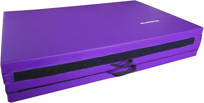 BalanceFrom 10x4 Feet 4-Panel Folding Gymnastics Mat – 2-Inch Thick Pad with Vinyl Surface and Carrying Handles for Tumbling, Yoga, Pilates, Home Workouts, and Martial Arts - Bloomnest