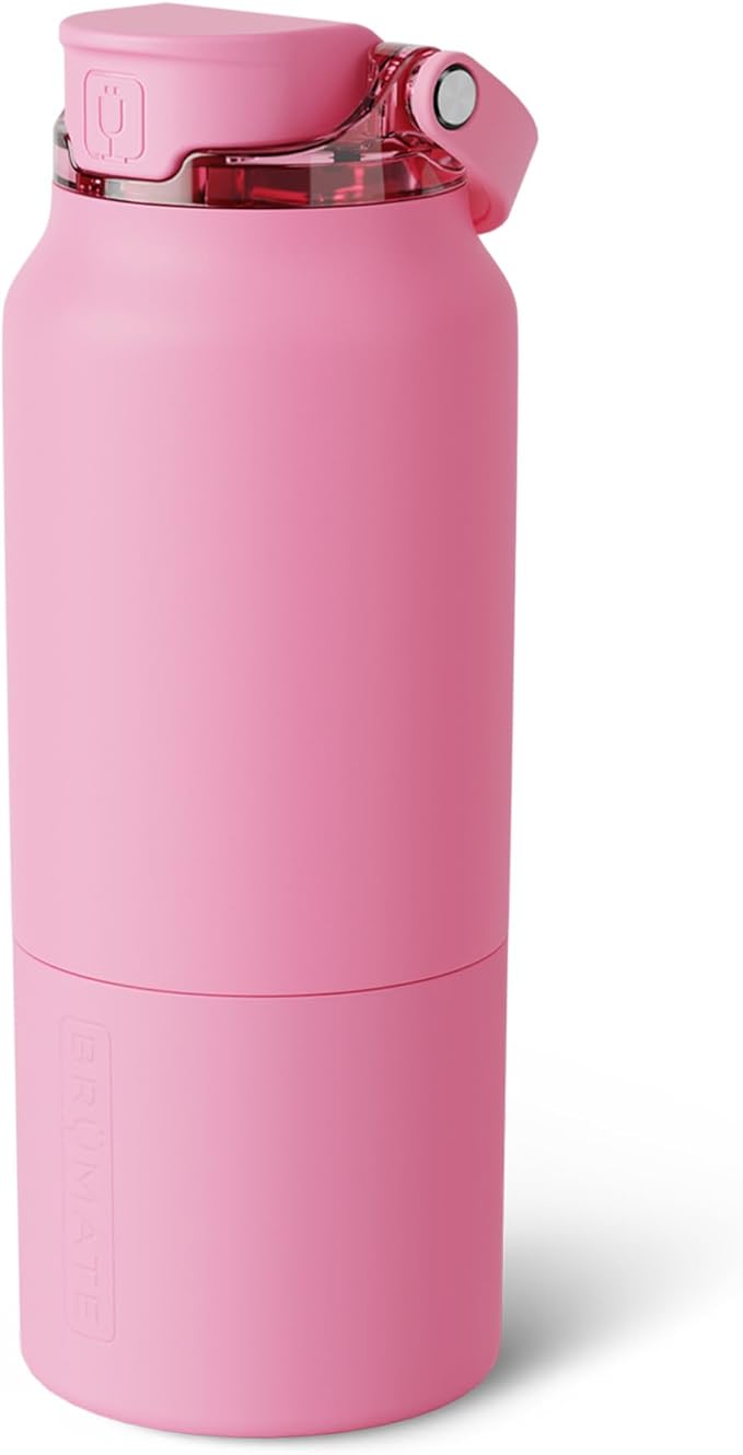 BrüMate Rise 35oz Water Bottle With 100% Leakproof Covered Silicone Straw | Insulated Stainless Steel Water Bottle With Removable Straw | Fast Flow | Soft Sip Silicone Spout | BPA-Free (Primrose) Br%C3%BCMate