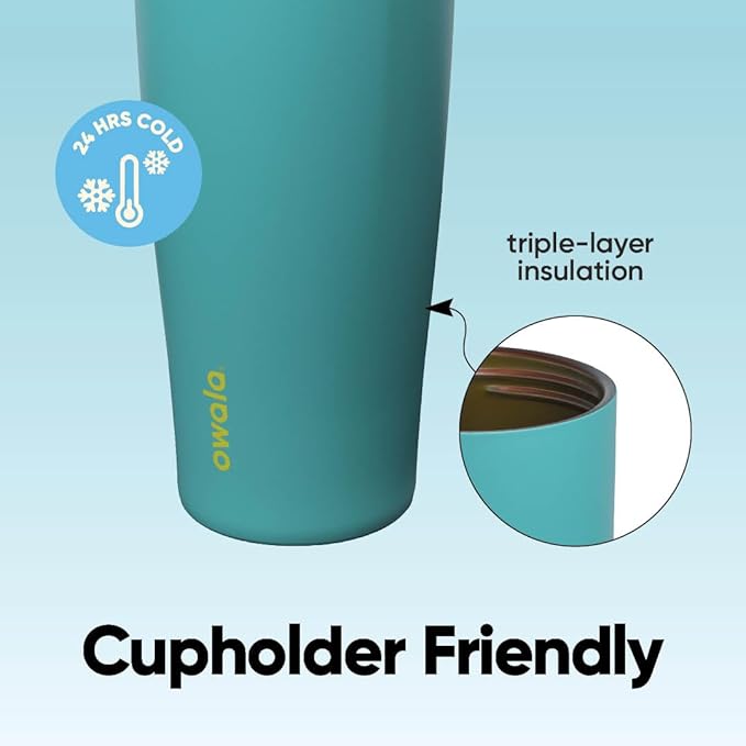 Owala FreeSip Sway Insulated Stainless Steel Water Bottle with Two-Way Spout, Built-In Straw and Bucket Handle, Made for Travel, School, and Sports, 30oz, BPA Free, Leak Proof, Summer Sweetness Owala