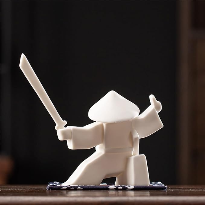LYART Tea Pet Warrior Statue Figurine Tea Ornament Accessories Cute Kung Fu Tea Decoration Gift for Tearoom Home Office Children's Day Gift for Tea Lover - Bloomnest
