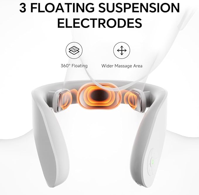 Neck Massager with Heat - Deep Tissue Pain Relief, Promote Muscle Relaxation, 3 Heat Settings, 4 Modes &15 intensities, Ergonomic Design, Gifts for Men Women