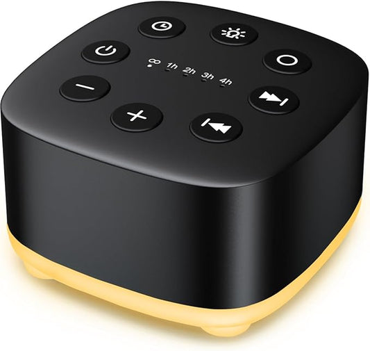 Meditation White Noise Sound Machine 30 Soothing Sounds with 32 Volume Control 12 Night Light 5 Timers Portable Sleep Machine for Travel Powered by AC or USB Sleep Therapy for Baby Kids Adults (Black) - Bloomnest